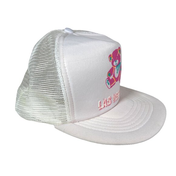 Vintage Las Vegas Teddy Bear Flat Bill Snapback Trucker Hat - Picture 2 of 9